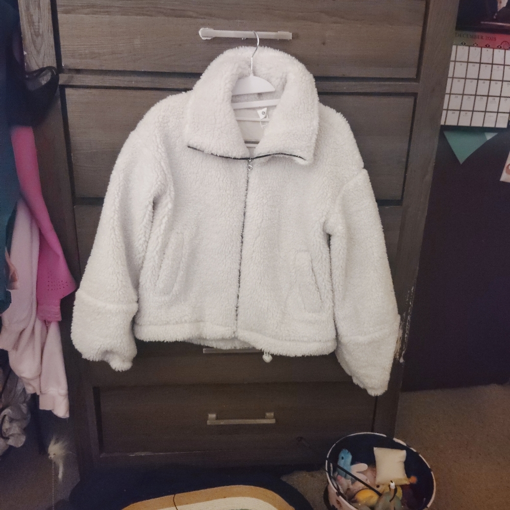 LULULEMON ATHLETICA Cinchable Fleece Zip Up - Bone Size 2 - Picture 8 of 16